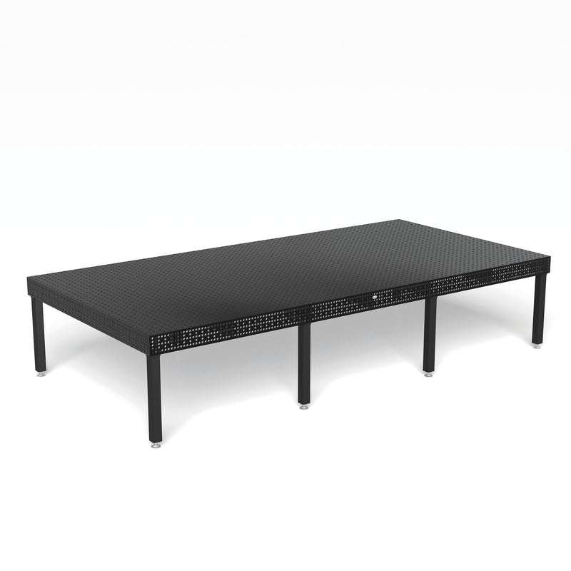 Load image into Gallery viewer, A black Siegmund System 16 Professional Extreme 8.7 PLUS welding table with a large surface 2000 x 2000 and reinforced construction.