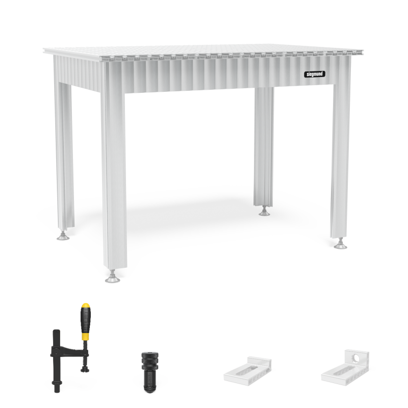 Load image into Gallery viewer, Siegmund Workbench with aluminum table profiles 1200x800 incl. accessories (WA161208.L.1), Siegmund System 16