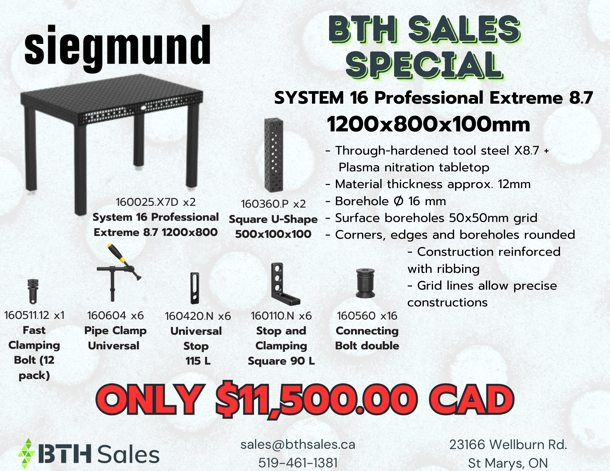 Siegmund 1.2x0.8m Welding Table with Accessories – BTH Sales