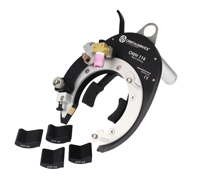 Load image into Gallery viewer, Orbital Service OWH 114 Open Arc Orbital Weld Head with clamp inserts and torch assembly