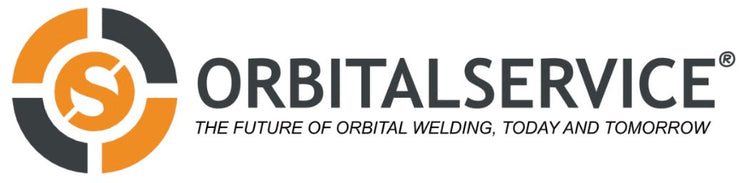 orange and blue orbital service logo
