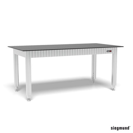 Siegmund Steel table top work bench with holes