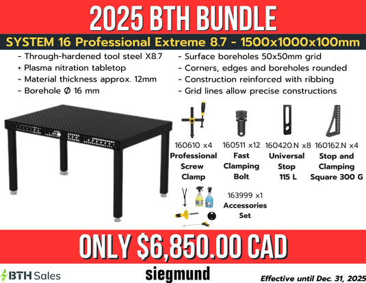 BTH Sales is offering the BTH Bundle once again in 2025. It includes the same table and tooling featured in the 2024 BTH Bundle.