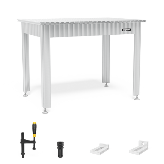 Siegmund Workbench with aluminum table profiles 1200x800 incl. accessories (WA161208.L.1), Siegmund System 16
