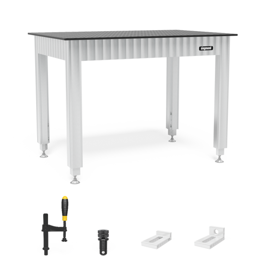 Siegmund Workbench height adjustable with steel plate 1200x800 incl. accessories (WS161208.1), Siegmund System 16
