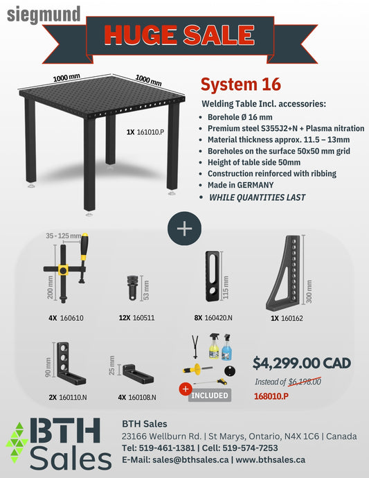 Siegmund Welding Tables - Siegmund Welding Table Canada - Basic Table - 1000mm x 1000mm