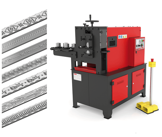 Nargesa NOA60 cold iron embossing machine with sample embossed bars