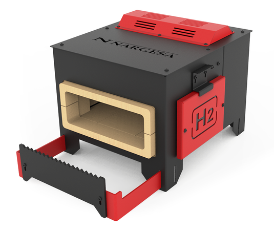 Nargesa H2 Propane Forge Furnace with two independently controlled burners and open front chamber for blacksmithing and heat treatment