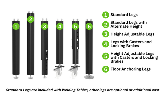 Steel Legs for Welding table top with holes