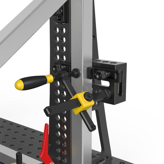 Burnished nitrided professional screw clamp – heavy-duty adjustable welding clamp with reinforced 20×10 mm horizontal and 20×13 mm vertical bars