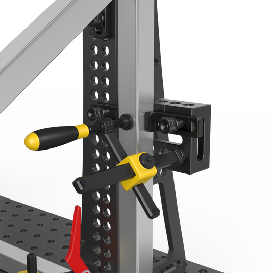 Burnished nitrided professional screw clamp – heavy-duty adjustable welding clamp with reinforced 20×10 mm horizontal and 20×13 mm vertical bars