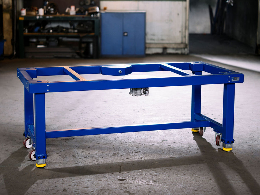 PETec height-adjustable welding table frame on castors