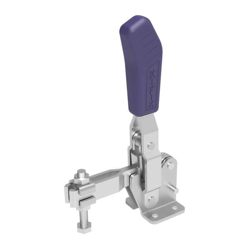 Load image into Gallery viewer, Kifix KF-111 DB heavy-duty vertical toggle clamp with flanged base, handle up
