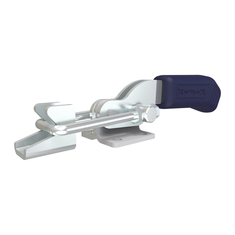 Load image into Gallery viewer, Kifix KF-233 D pull-action latch clamp with flanged base and U-hook, handle closed
