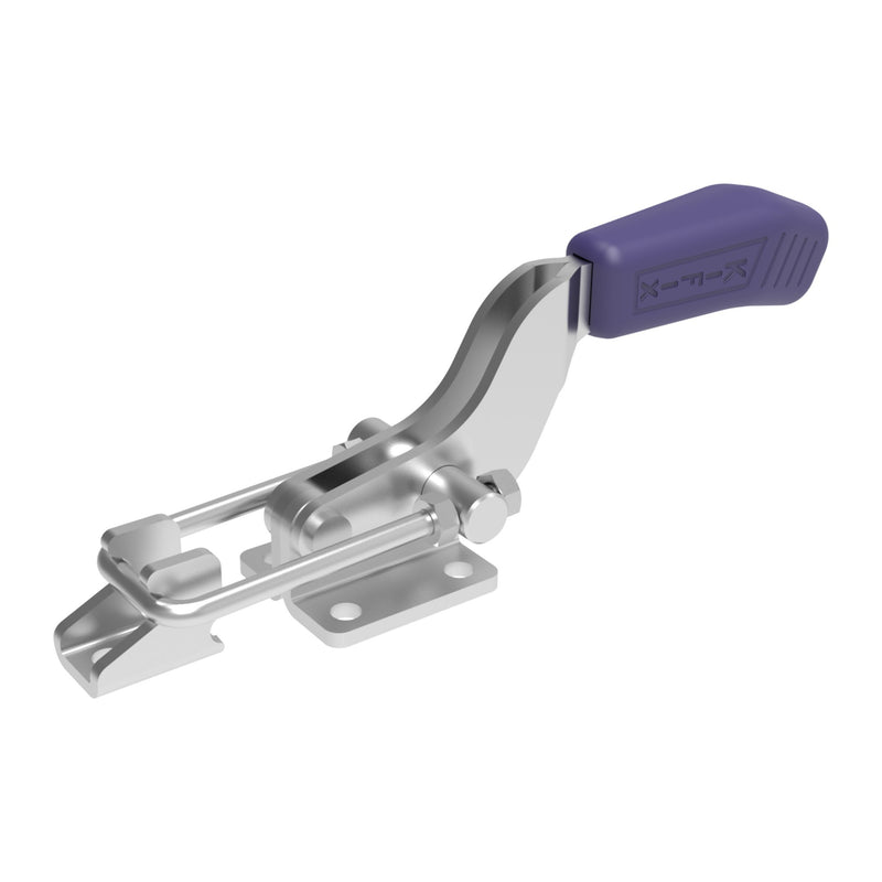 Load image into Gallery viewer, Kifix KF-643 D pull-action latch clamp with raised curved handle and flanged base
