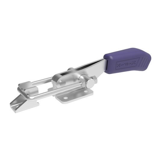 Kifix KF-843 D heavy pull-action latch clamp with flanged base, latch closed