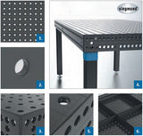 System 16 Professional Extreme 8.7 - 1500x1000x100 Plasma nitrided ‐ table side with diagonal grid