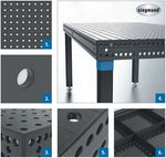 System 16 Professional Extreme 8.7 - 1200x800x100 Plasma nitrided ‐ table side with diagonal grid